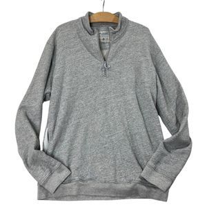 Chubbies Pullover Gray Sweater Mock Neck 1/4 Zip Outdoors Cotton Men USA Sz Lrg